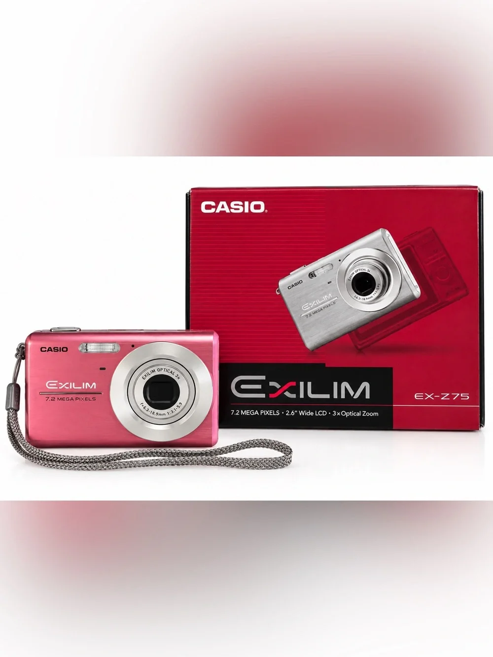 Casio Exilim EX-Z75 Pink Compact Digital Camera w/Accessories Retro Vintage Y2K